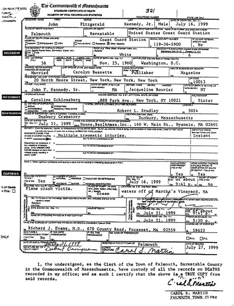 Jfk jr autopsy report - Backed Into A Coroner A collection of autopsy reports and death certificates. Coroner: John F. Kennedy, Jr. Back to Article. The Smoking Gun